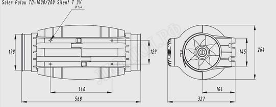 Вытяжной вентилятор канальный Soler & Palau TD SILENT осевой Вытяжной вентилятор канальный Soler & Palau TD SILENT осевой